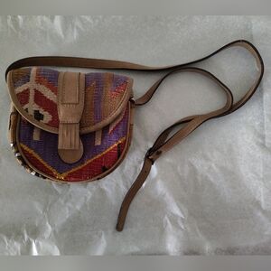 Vintage EM MAY Turkish Kilim Wool Crossbody Messenger Style Bag